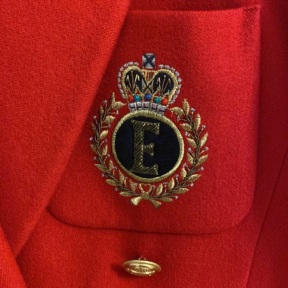 Escada Cashmere Wool Blend Double Breasted Preppy Blazer - Picture 3 of 6